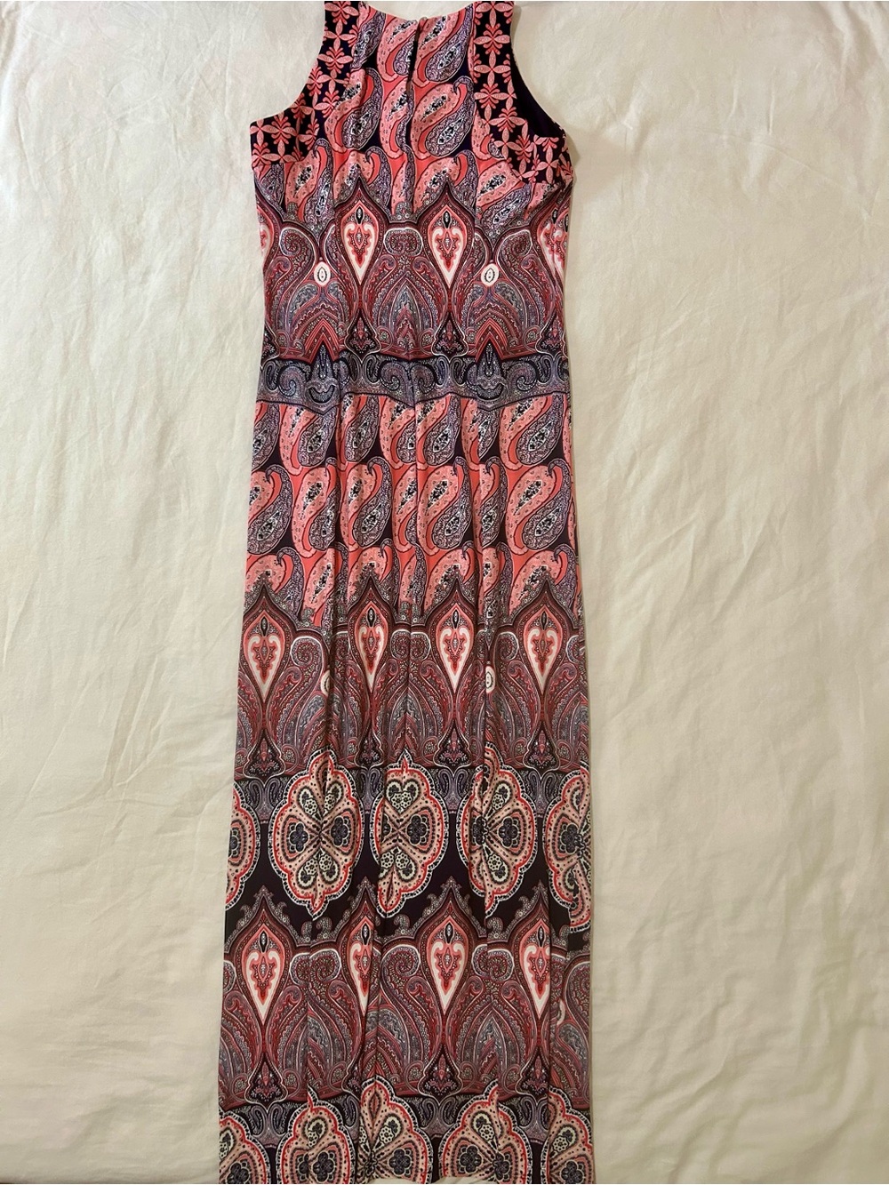 London Times Paisley Double Slit Maxi Dress Sz 8 - Picture 2 of 9